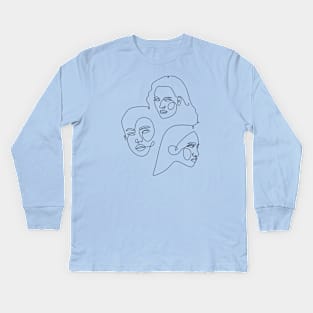 Single line portraits Kids Long Sleeve T-Shirt